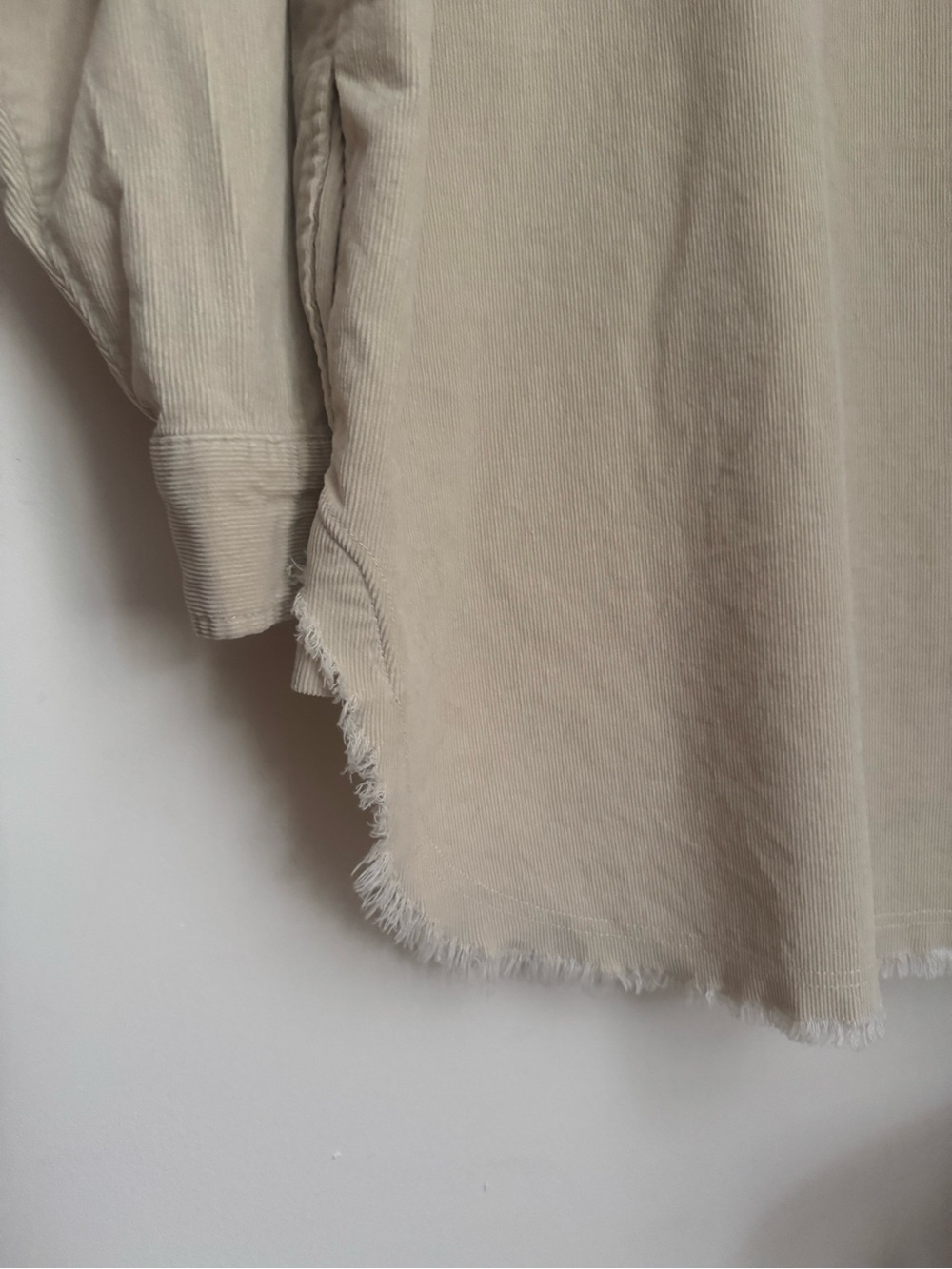 Offline by Aerie Corduroy Half Zip Shacket Women’s Medium Beige Oversized Cotton - Picture 5 of 6